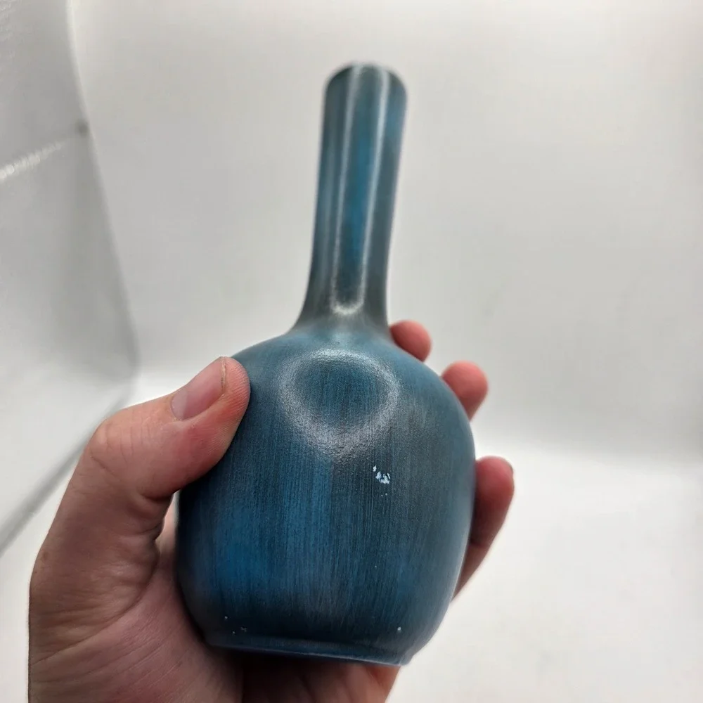 Vintage Royal Haeger Blue Teal Long Neck Vase MCM Mid Century Art Pottery USA